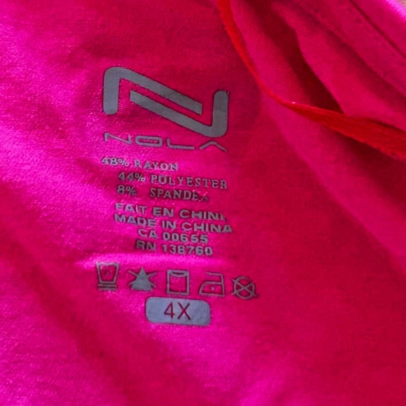 T-SHIRT, NEON PINK, SIZE 4X, PRINTED WITH "NOLA", by NOLA for ADDITION ELLE, - Picture 5 of 6